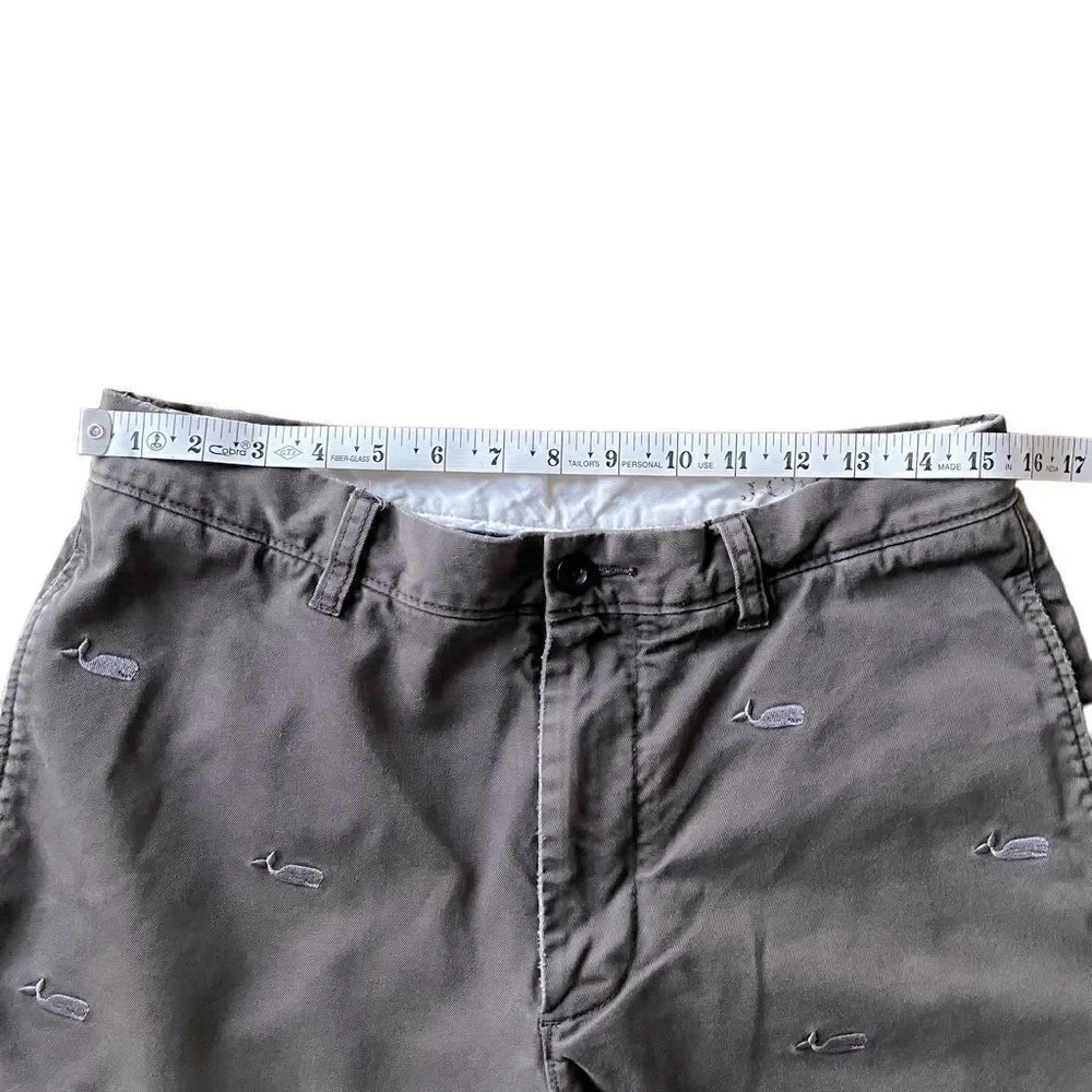 J Crew Dark Gray Distressed Signature Whale Embroidered Shorts Men’s Size 31 W